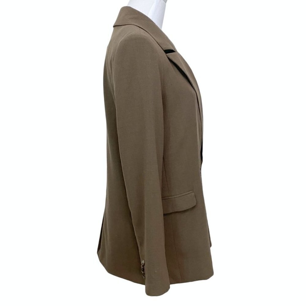 FRANK AND OAK WOOL BLEND DOUBLE BREASTED BLAZER IN BROWN CHOCOLATE CHIP - XS - Picture 3 of 13